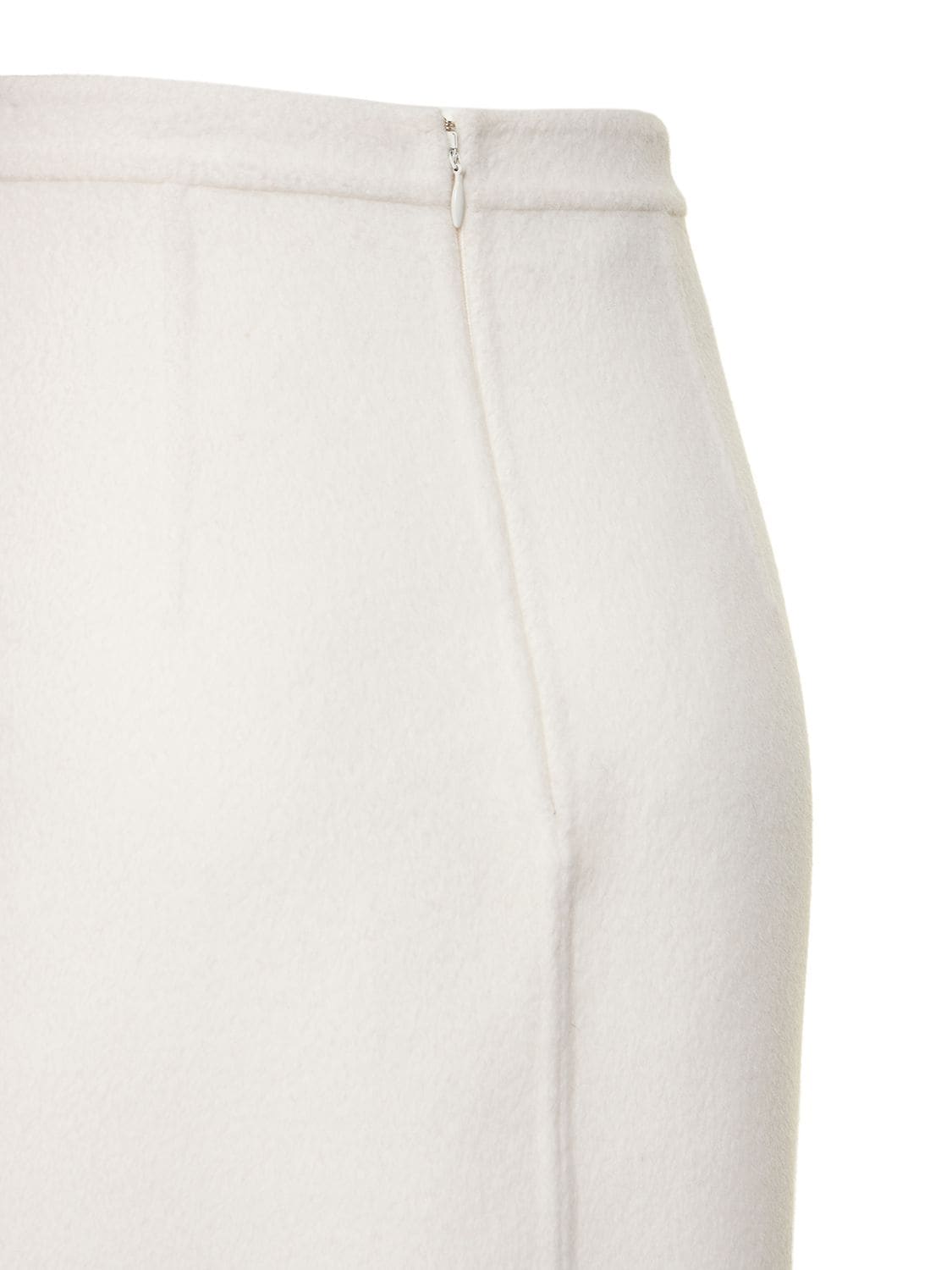 Shop Michael Kors Wool Blend Asymmetric Slit Midi Skirt In White