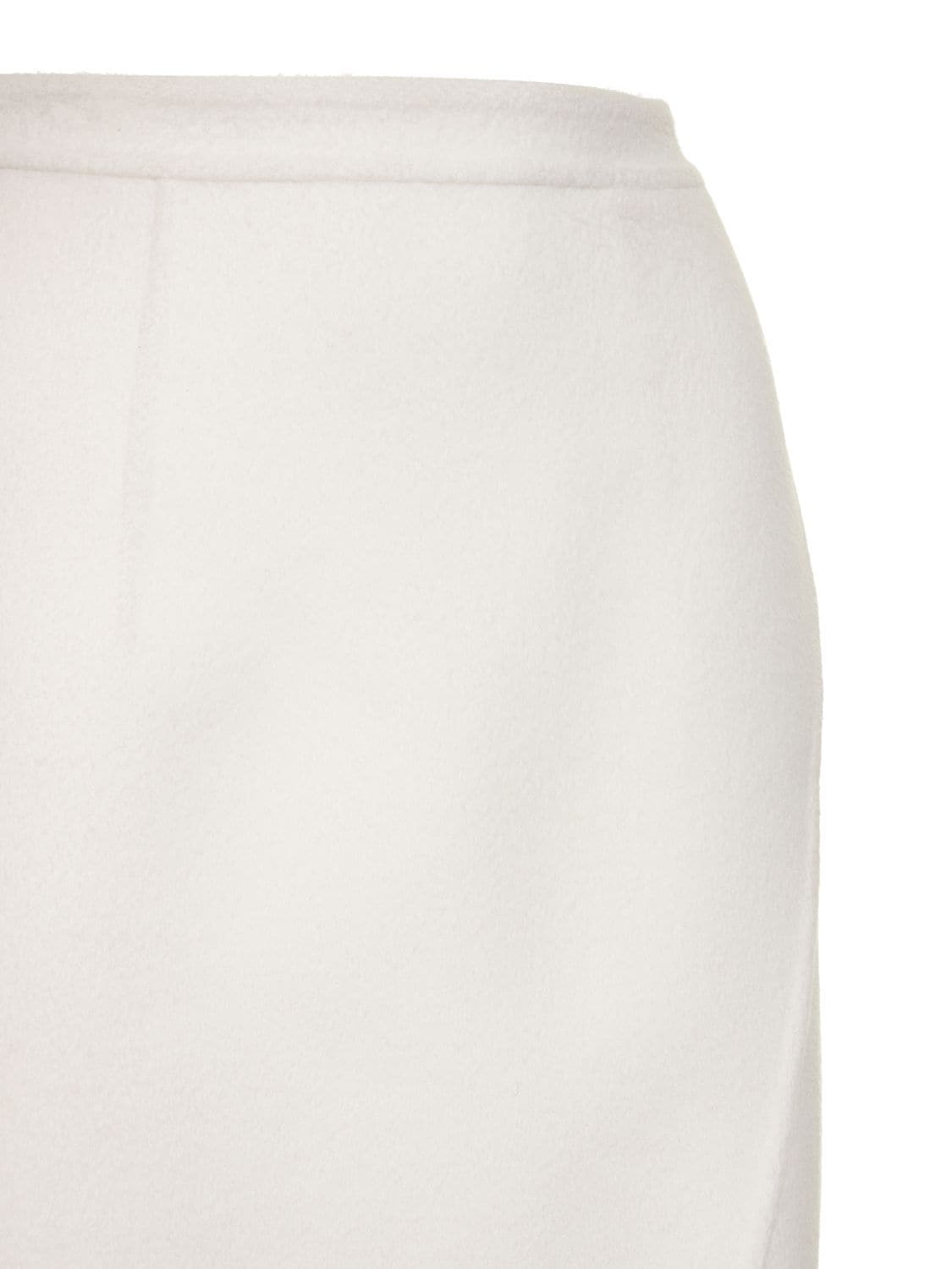 Shop Michael Kors Wool Blend Asymmetric Slit Midi Skirt In White