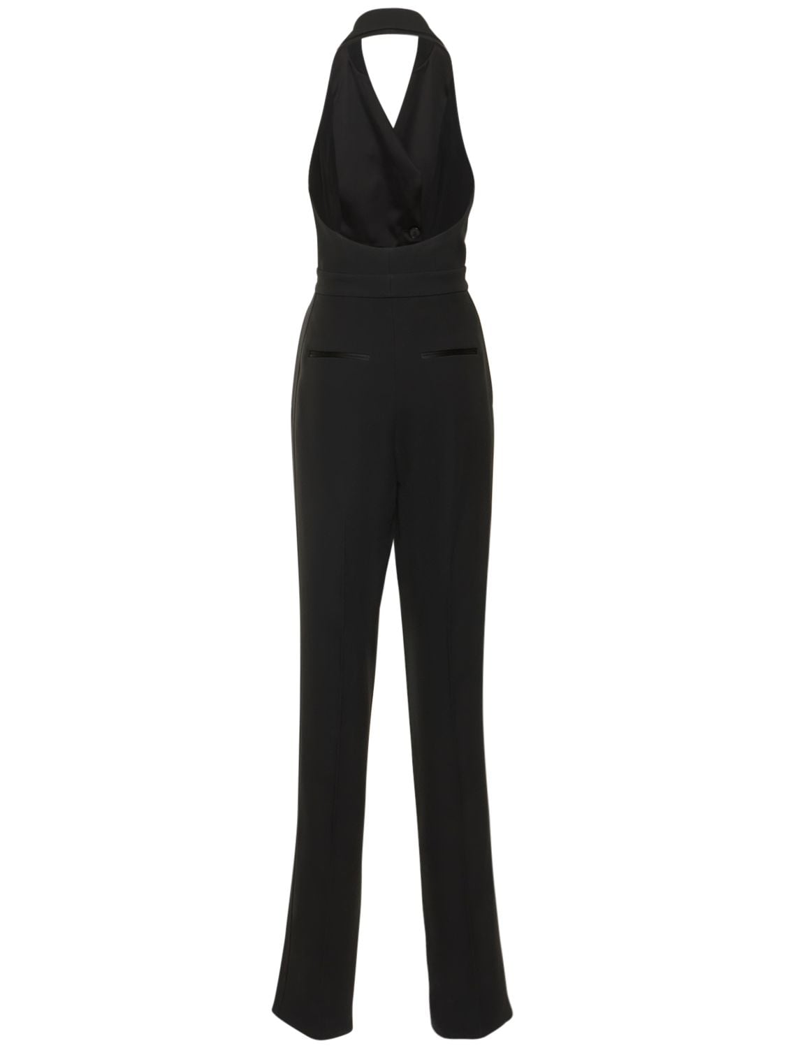 Michael Kors Crepe Sable Halter Neck Tuxedo Jumpsuit In Black | ModeSens