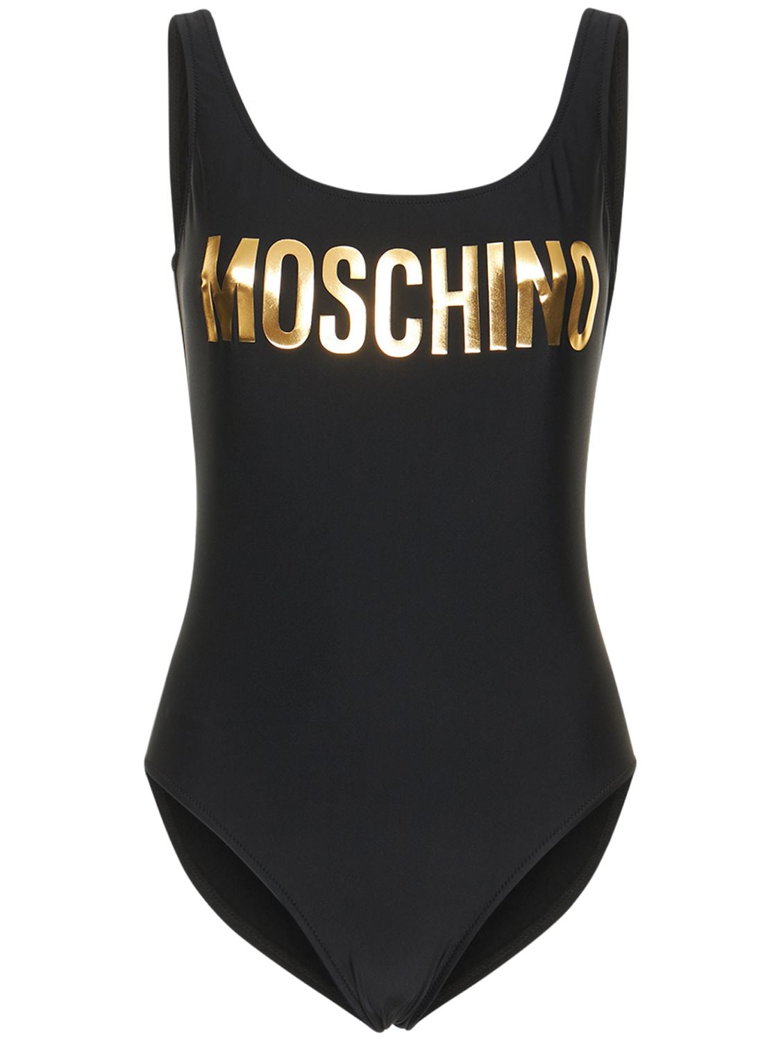 Moschino - Logo one piece swimsuit - Black/Gold | Luisaviaroma