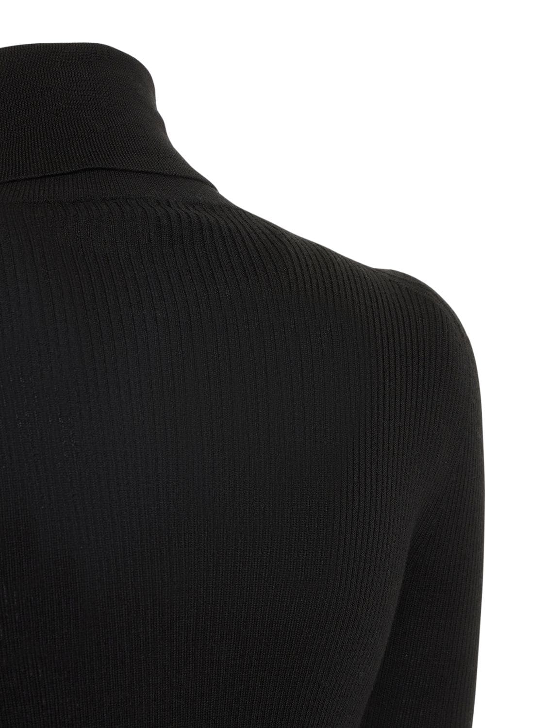 Rochas Logo Embroidered Wool Turtleneck Sweater In Black | ModeSens