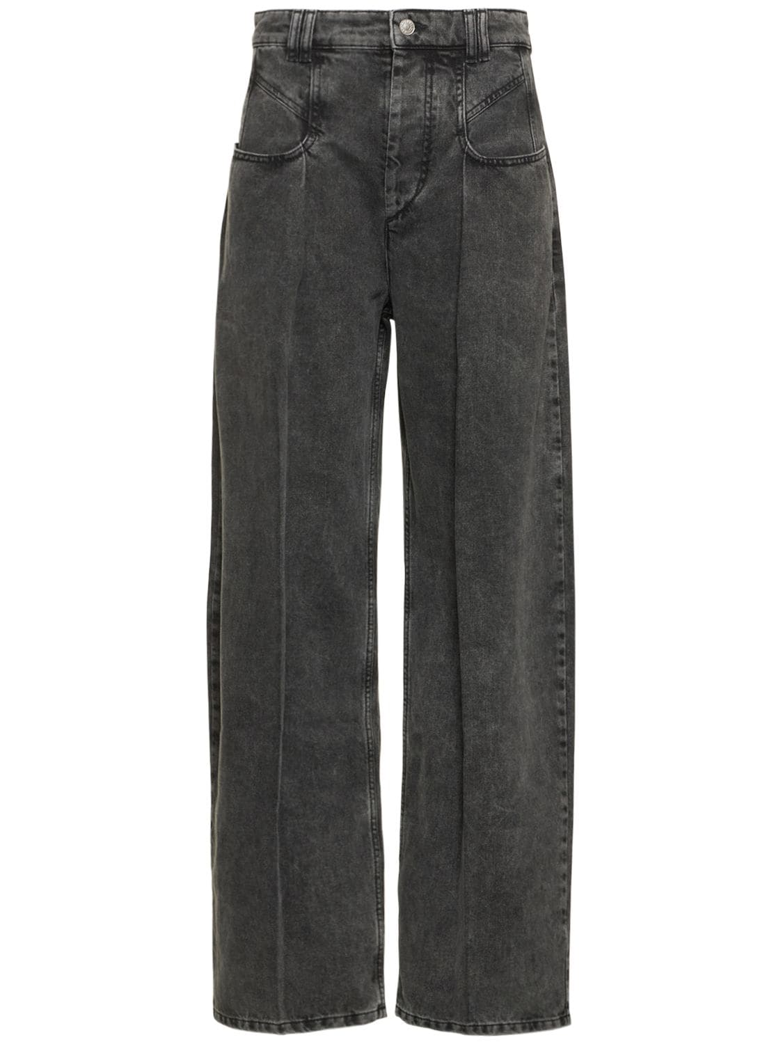 Isabel Marant - Vetea cotton denim jeans - Black | Luisaviaroma