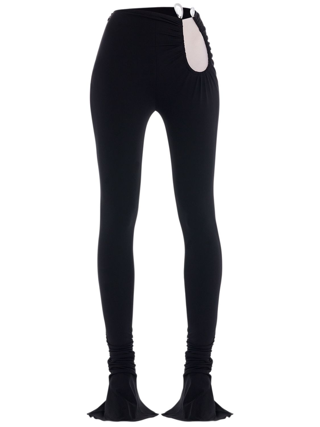 Mugler - Viscose jersey cutout flared 