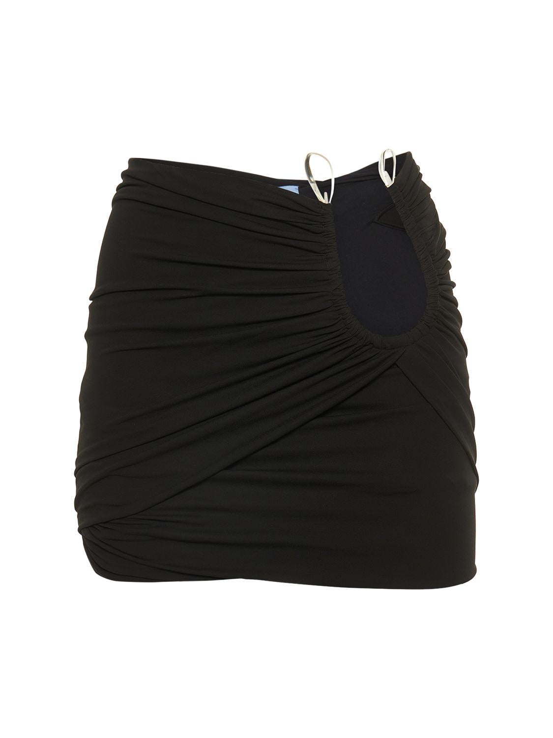 Ruched Viscose Blend Jersey Mini Skirt