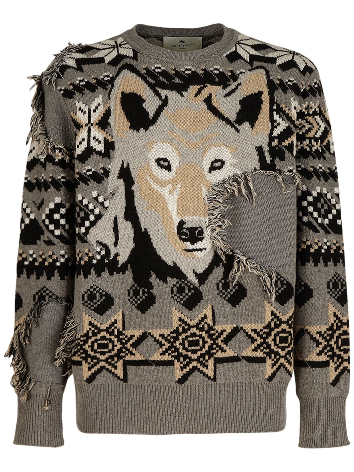 ETRO Wolf Wool Knit Sweater