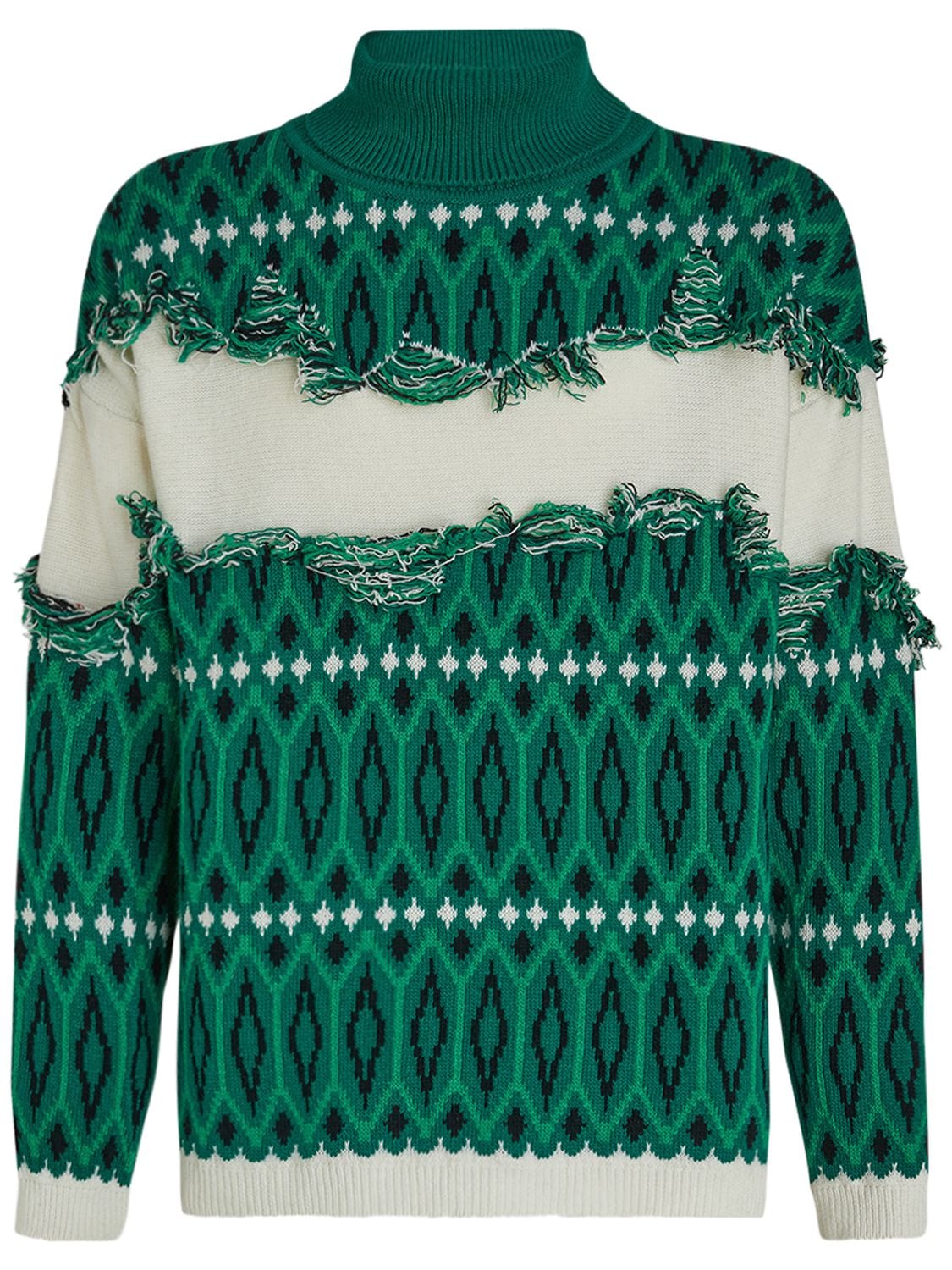 ETRO Distressed Wool Turtleneck Sweater