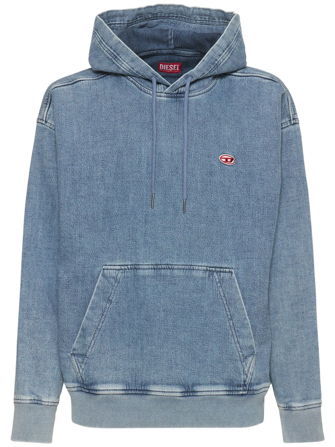 DIESEL COTTON DENIM LOOSE HOODIE