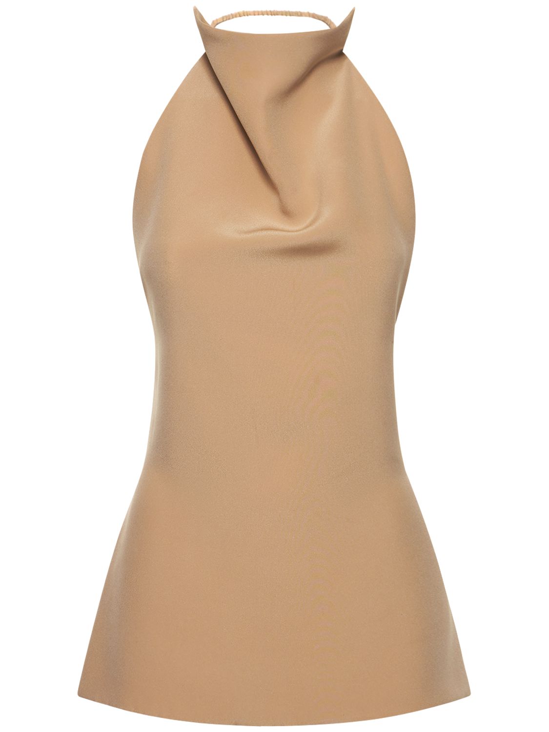 Gauchère Soft Viscose Crepe Open Back Top In Sand ModeSens