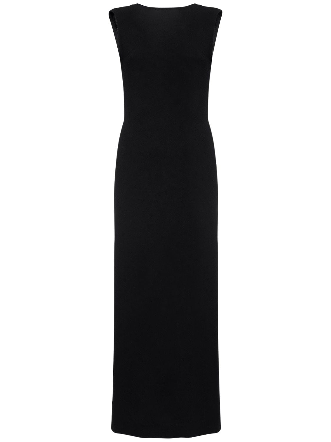 Gauchère Stretch Viscose Crepe Midi Dress In Black
