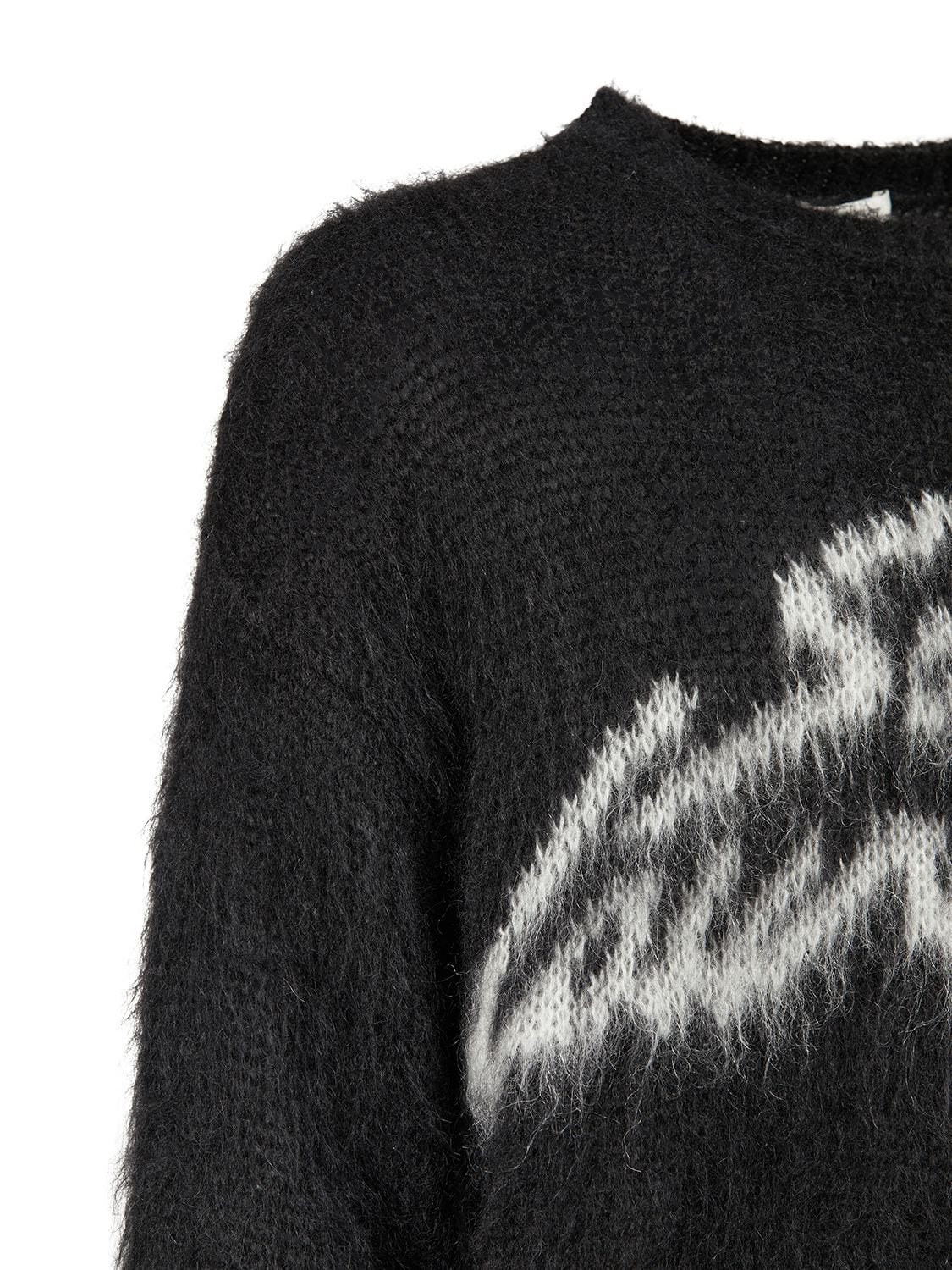 Shop Saint Laurent Mohair Blend Sweater In Black