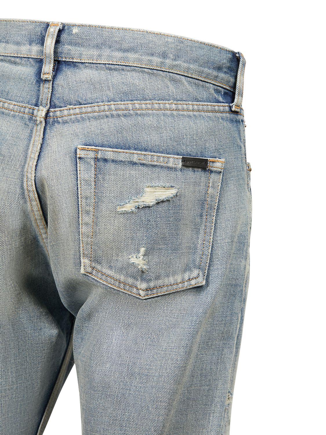 Shop Saint Laurent Relaxed Mid Waist Jeans In Melrose Blue