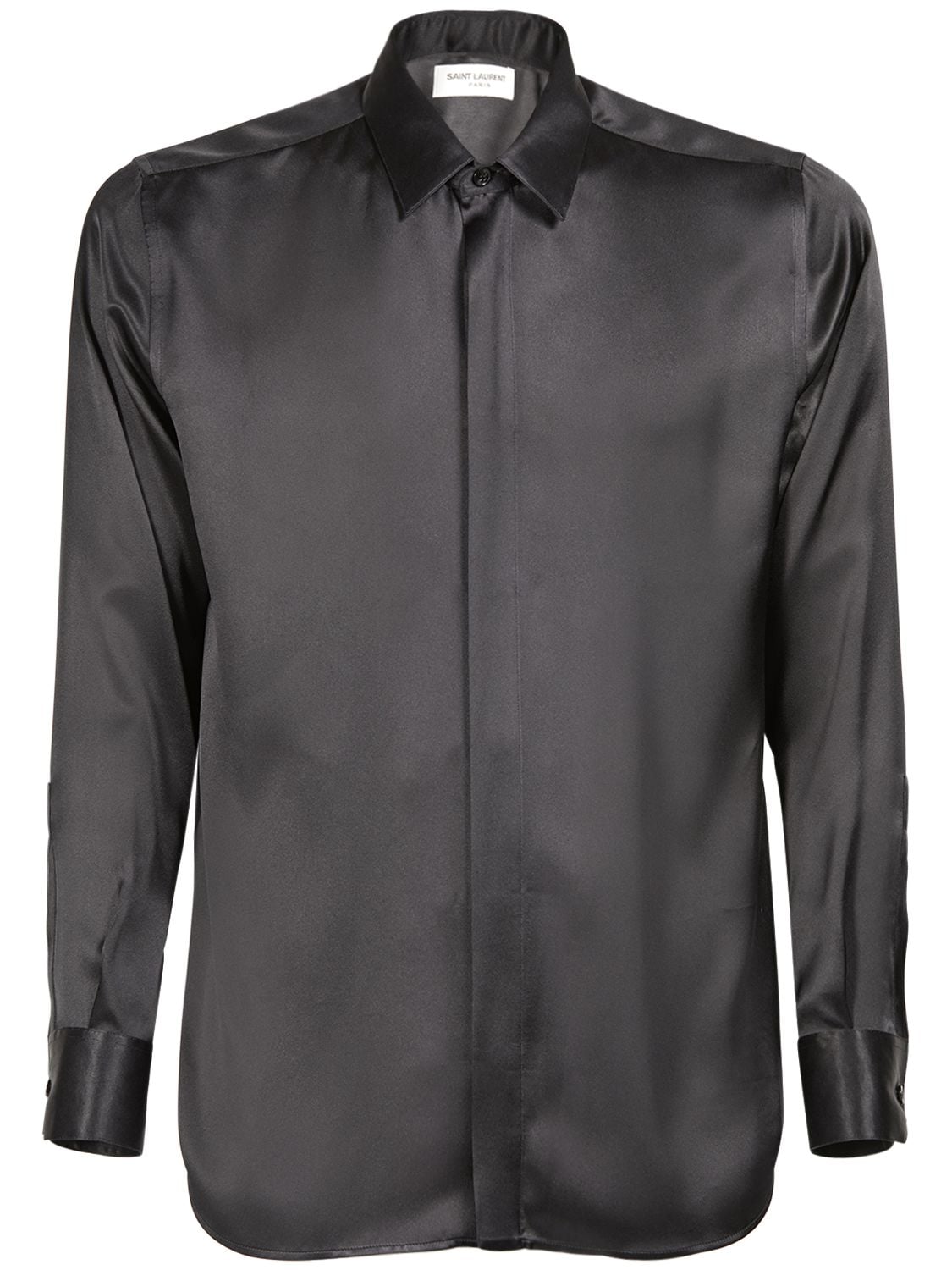 Saint Laurent Yves Silk Shirt In Black
