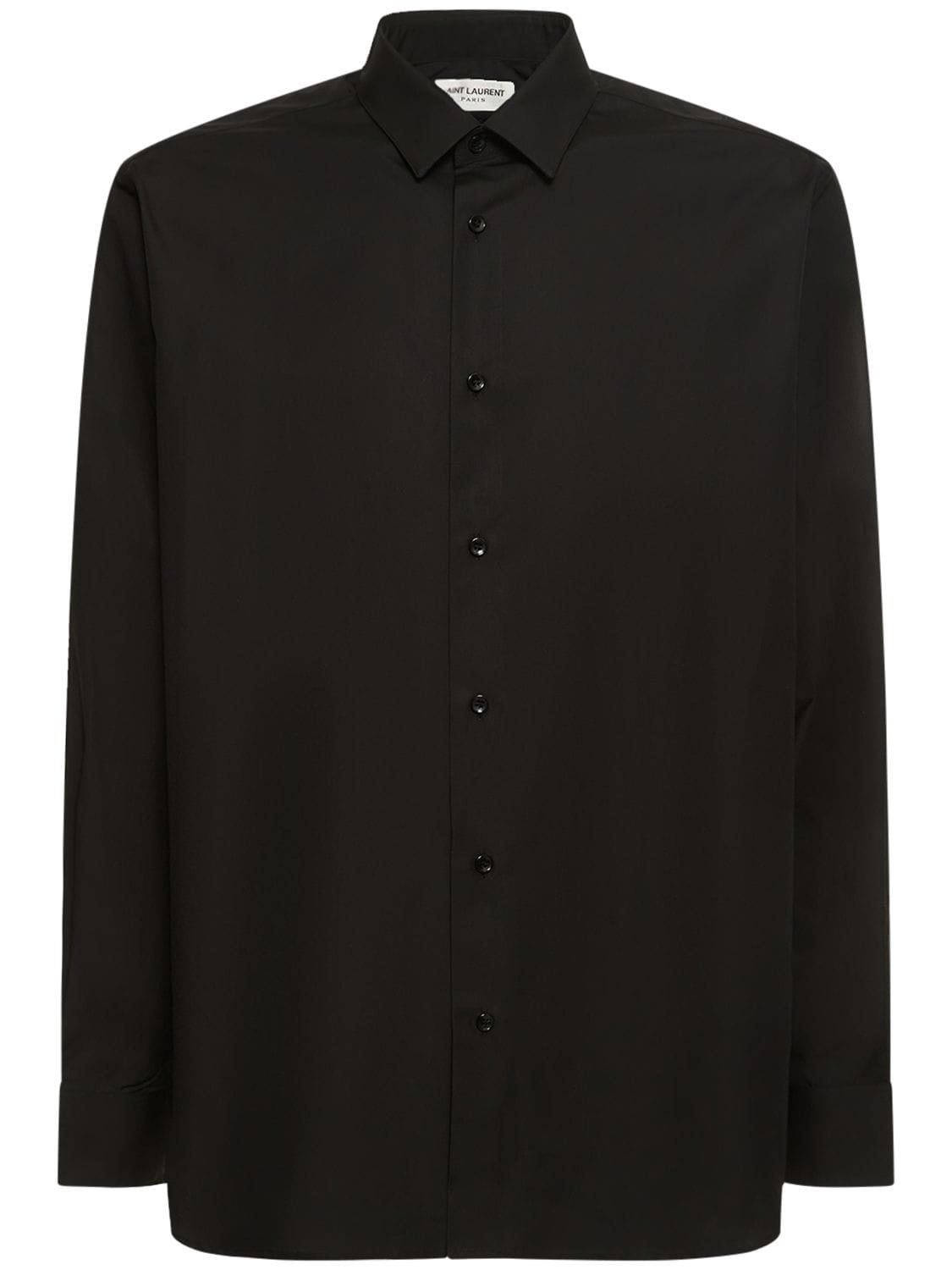 Saint Laurent Cotton Poplin Shirt In Black
