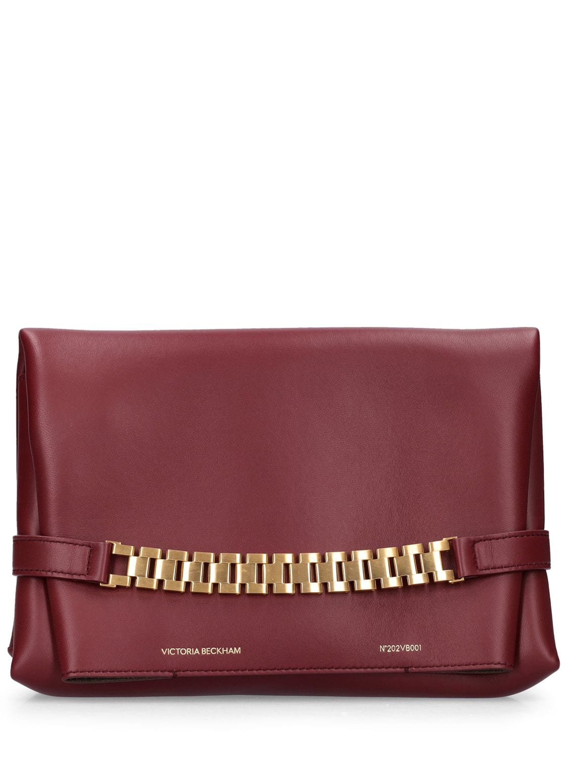 Victoria Beckham Chain Leather Pouch In Brown