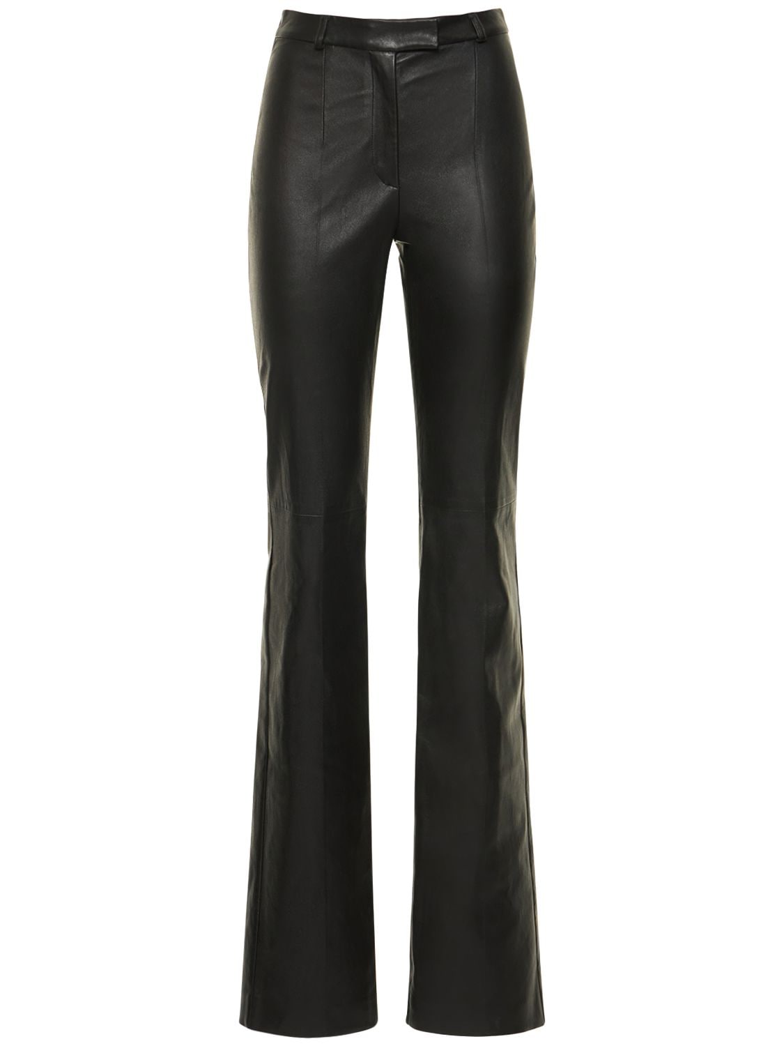 Michael Kors Yasmeen Leather Bootleg Pants In Black | ModeSens