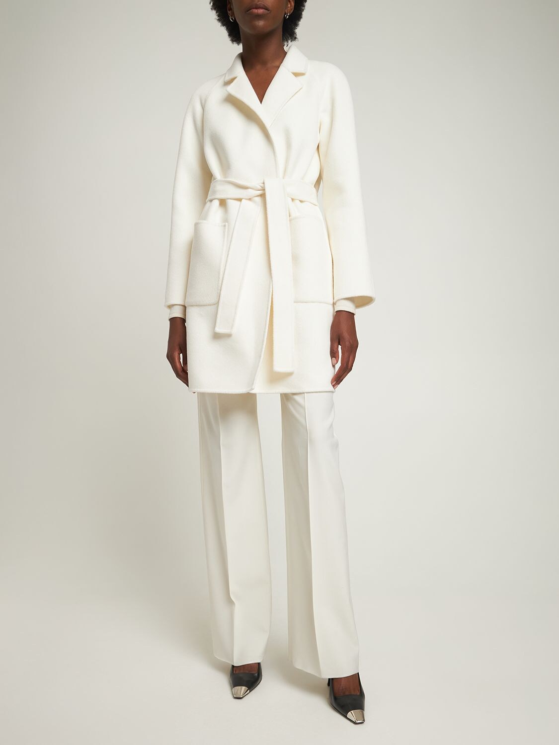 MICHAEL KORS WOOL BLEND BELTED COAT 