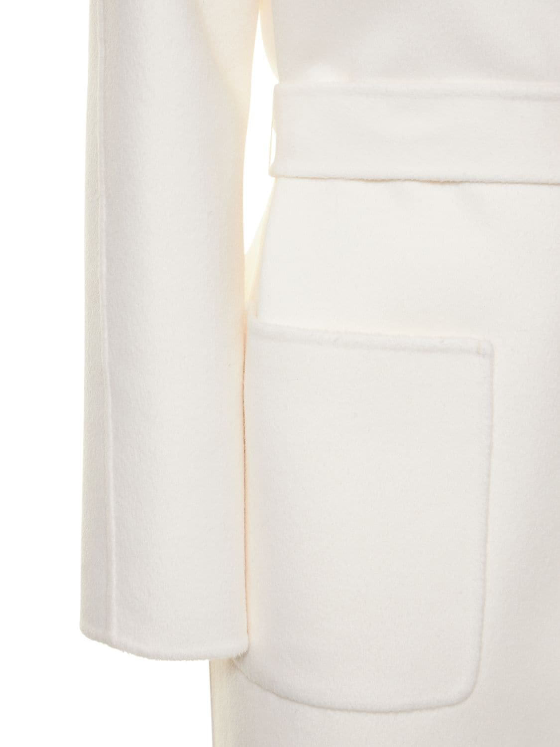Shop Michael Kors Wool Blend Belted Coat In White