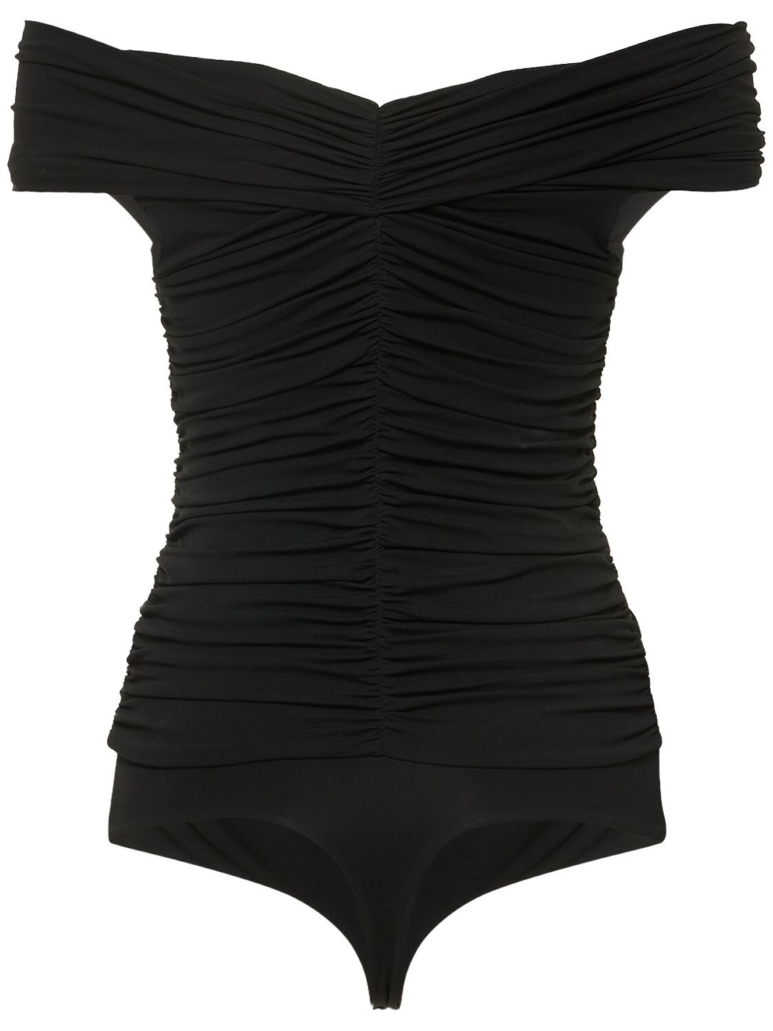 Shop Michael Kors Jersey Viscose Off The Shoulder Body In Black
