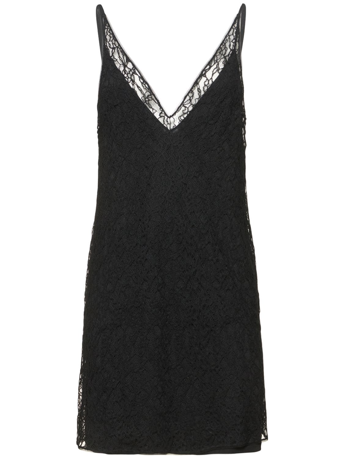 La Perla Mini Slip Dress W/ Detachable Lining In Onyx | ModeSens