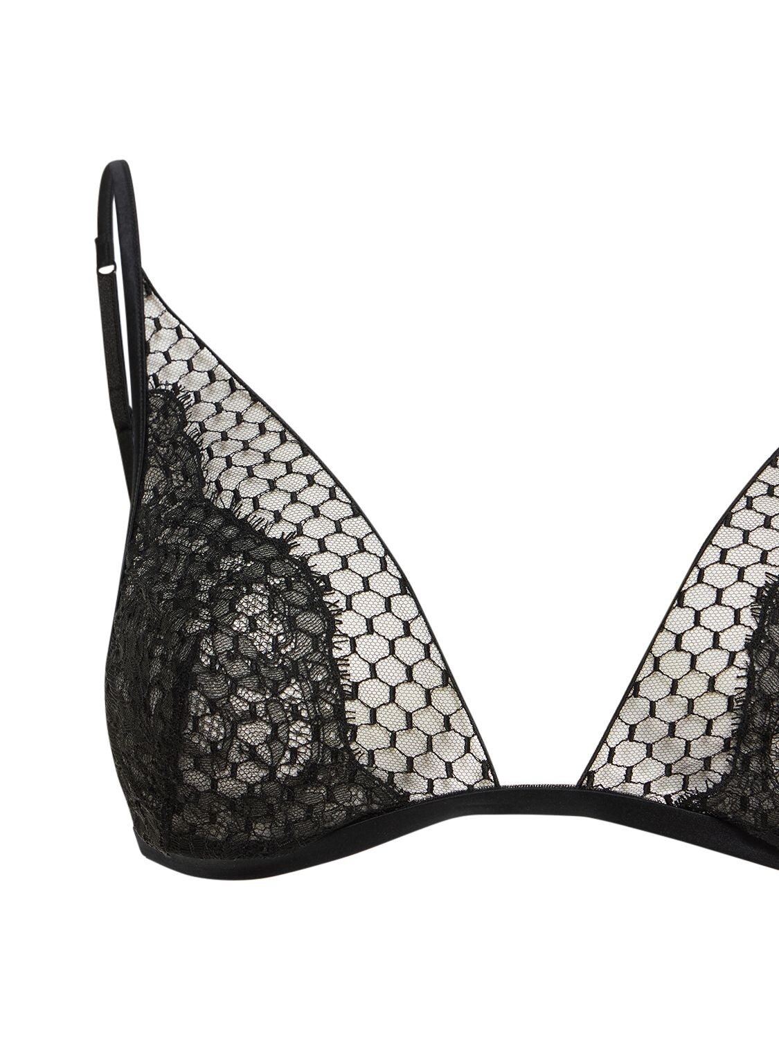 La Perla Honeycomb Shadows Leavers Lace And Stretch Mesh Soft Cup