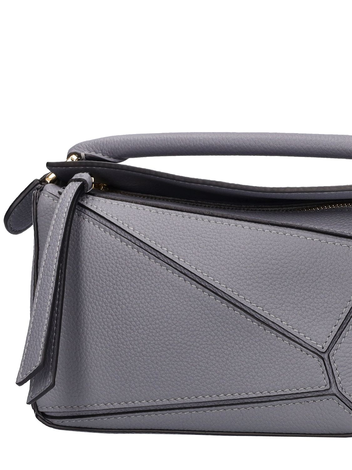 Loewe - Mini Puzzle Asphalt Gray Leather Shoulder Bag