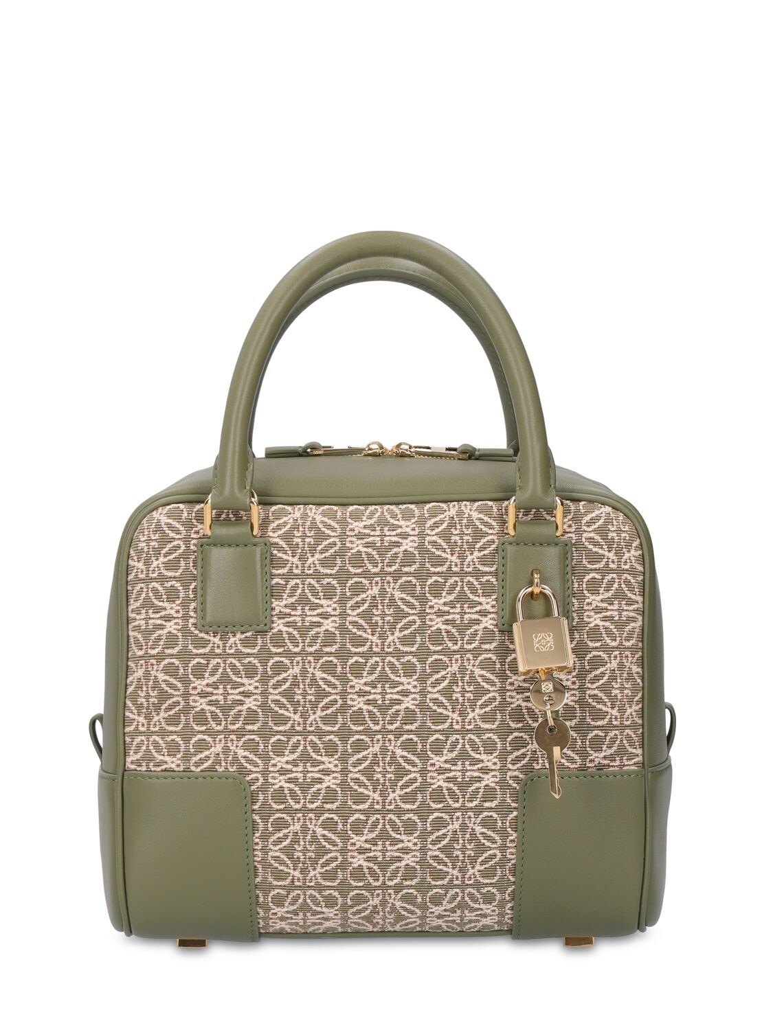 LOEWE AMAZONA 19 LOGO JACQUARD TOP HANDLE BAG