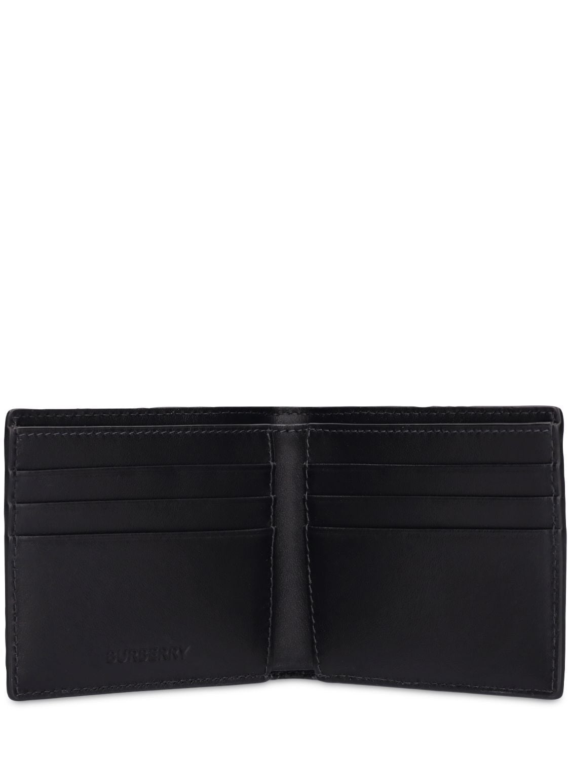 Shop Burberry Check E-canvas Billfold Wallet In Charcoal