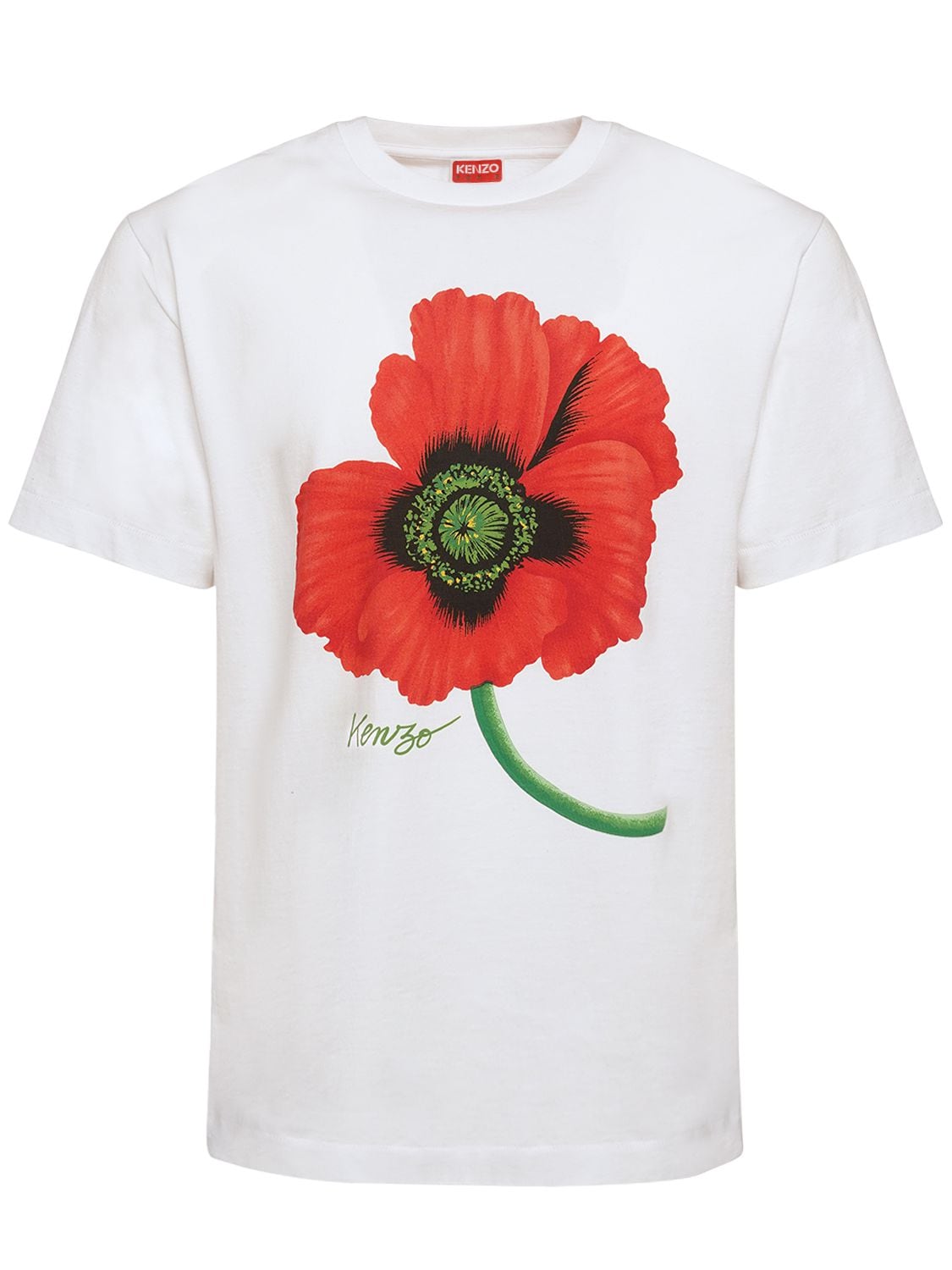 KENZO PARIS Poppy Print Cotton Jersey T-shirt