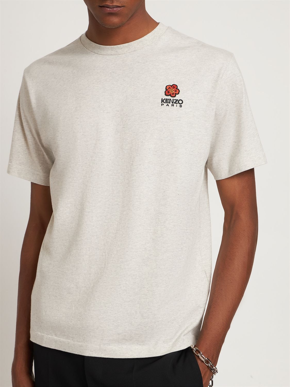 Shop Kenzo Boke Logo Cotton Jersey T-shirt In Grey
