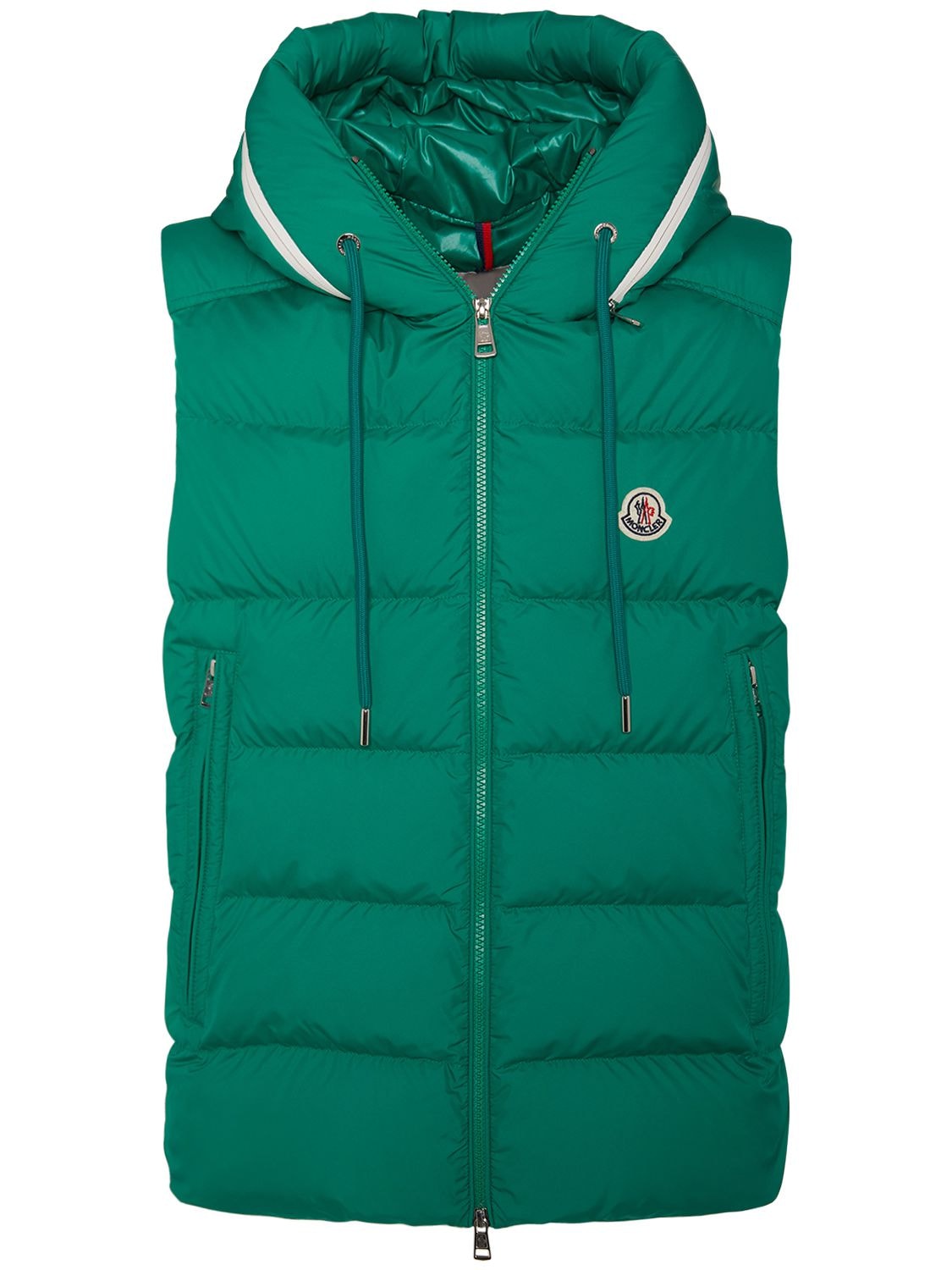Moncler 'cardamine' Front Logo Hooded Puffer Vest In Green | ModeSens