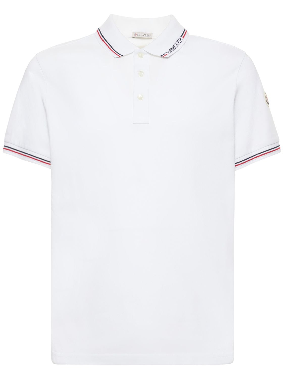 MONCLER Logo Detail Cotton Piqué Polo Shirt