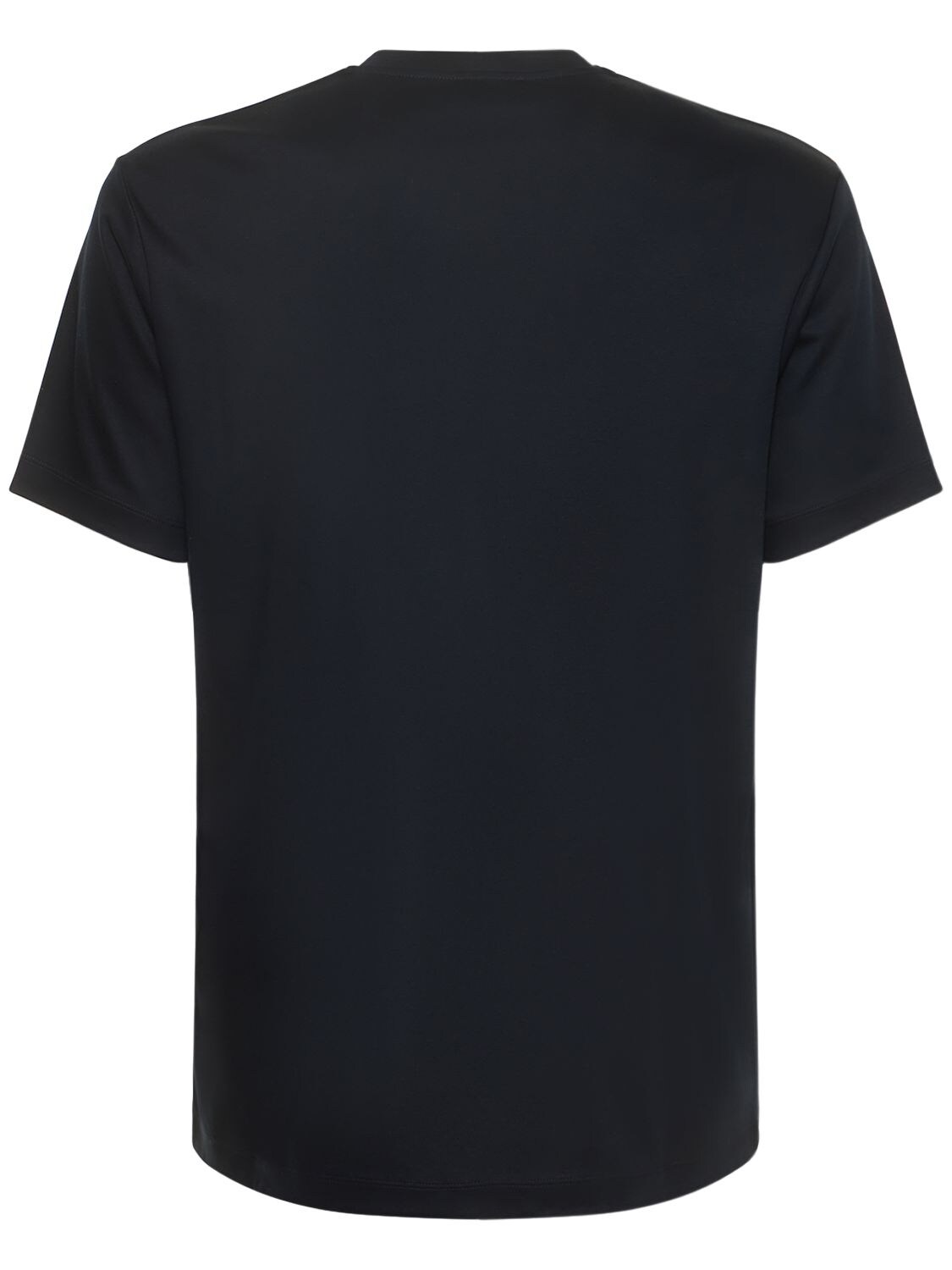 Shop Giorgio Armani Logo Cotton T-shirt In Blue