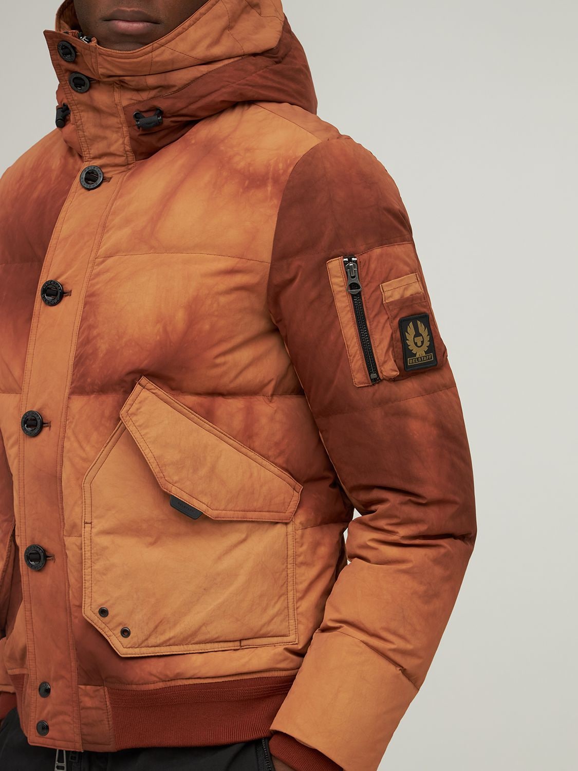 Down-filled Radar Puffer Jacket In Orange