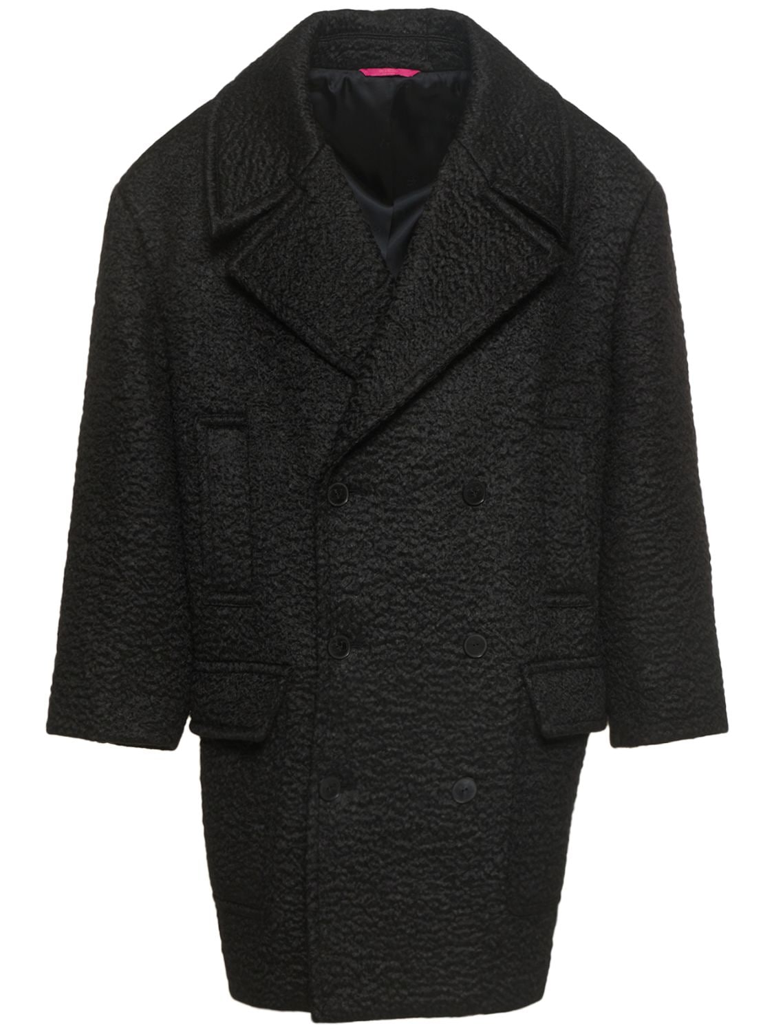VALENTINO Double Breasted Wool Bouclè Coat
