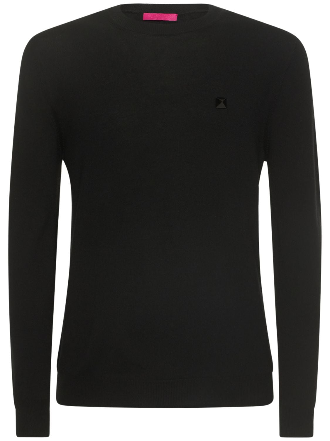 VALENTINO ICON STUD WOOL KNIT SWEATER