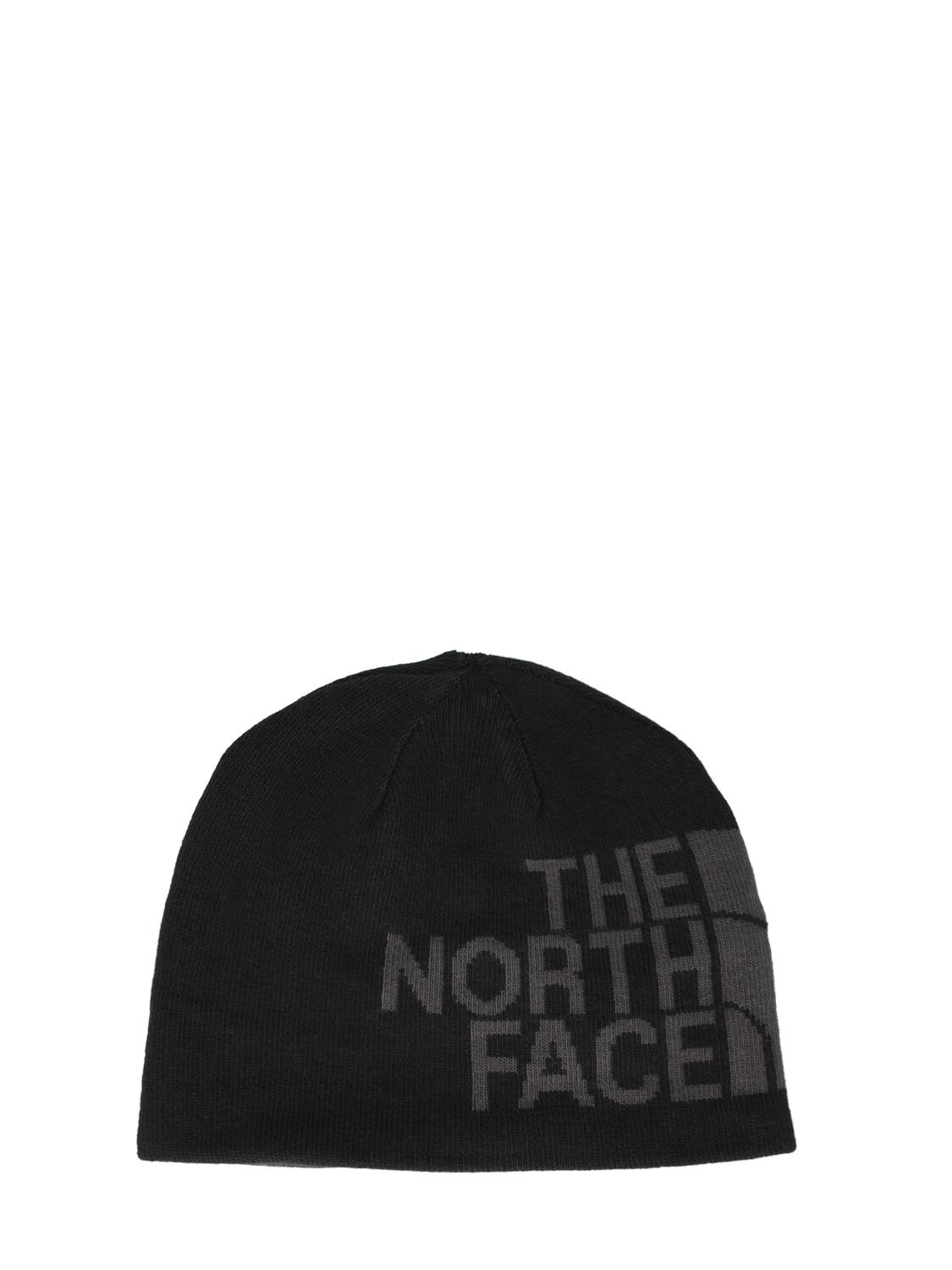 The North Face Reversible Banner Beanie Hat In Black,grey | ModeSens