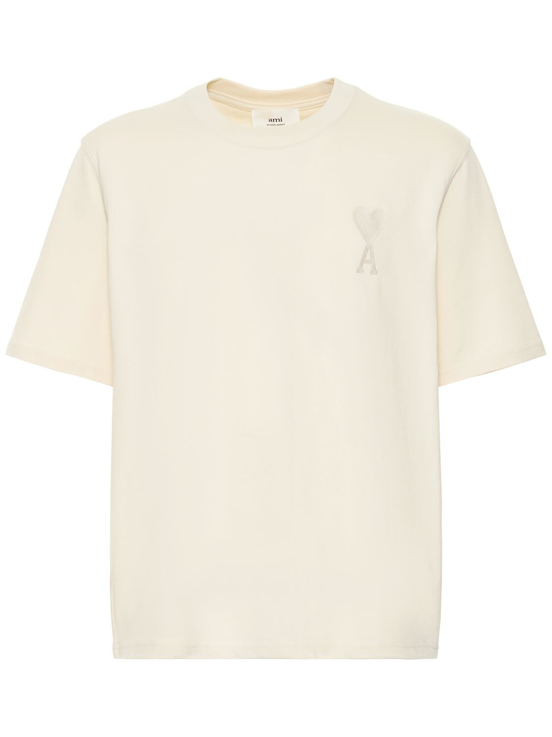 AMI PARIS Logo Embro Boxy Cotton Jersey T-shirt