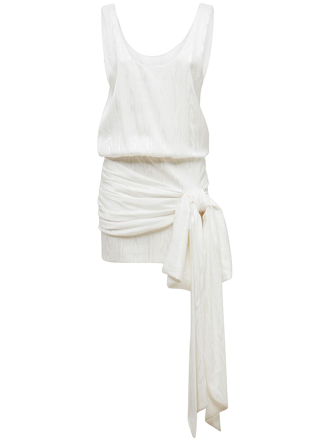 Philosophy Di Lorenzo Serafini Viscose Jersey Mini Dress W/ Front Knot In White