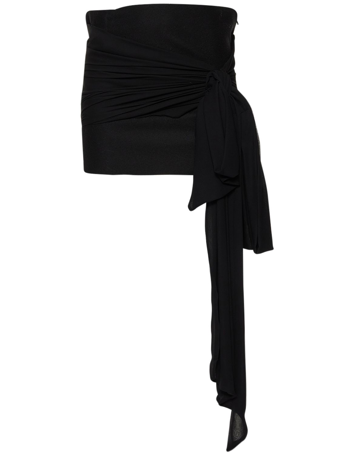 Philosophy Di Lorenzo Serafini Black Virgin Wool-cashmere Blend Miniskirt In Black
