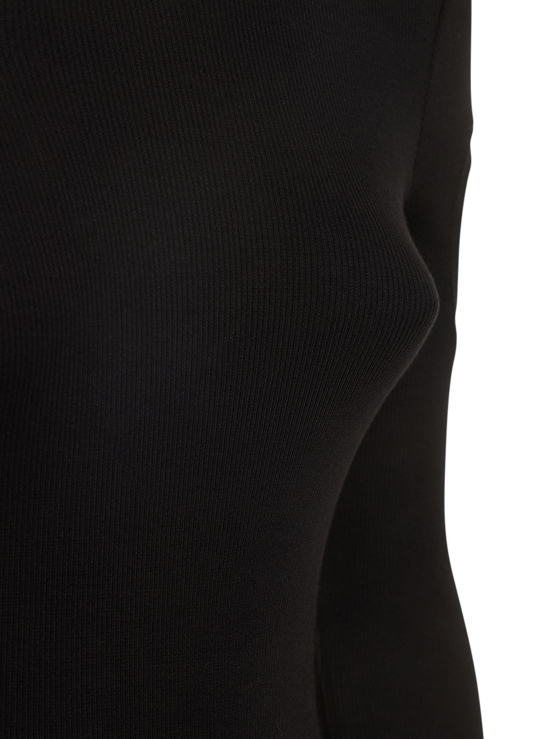 Meteor Ribbed Stretch Cotton Bodysuit In Black