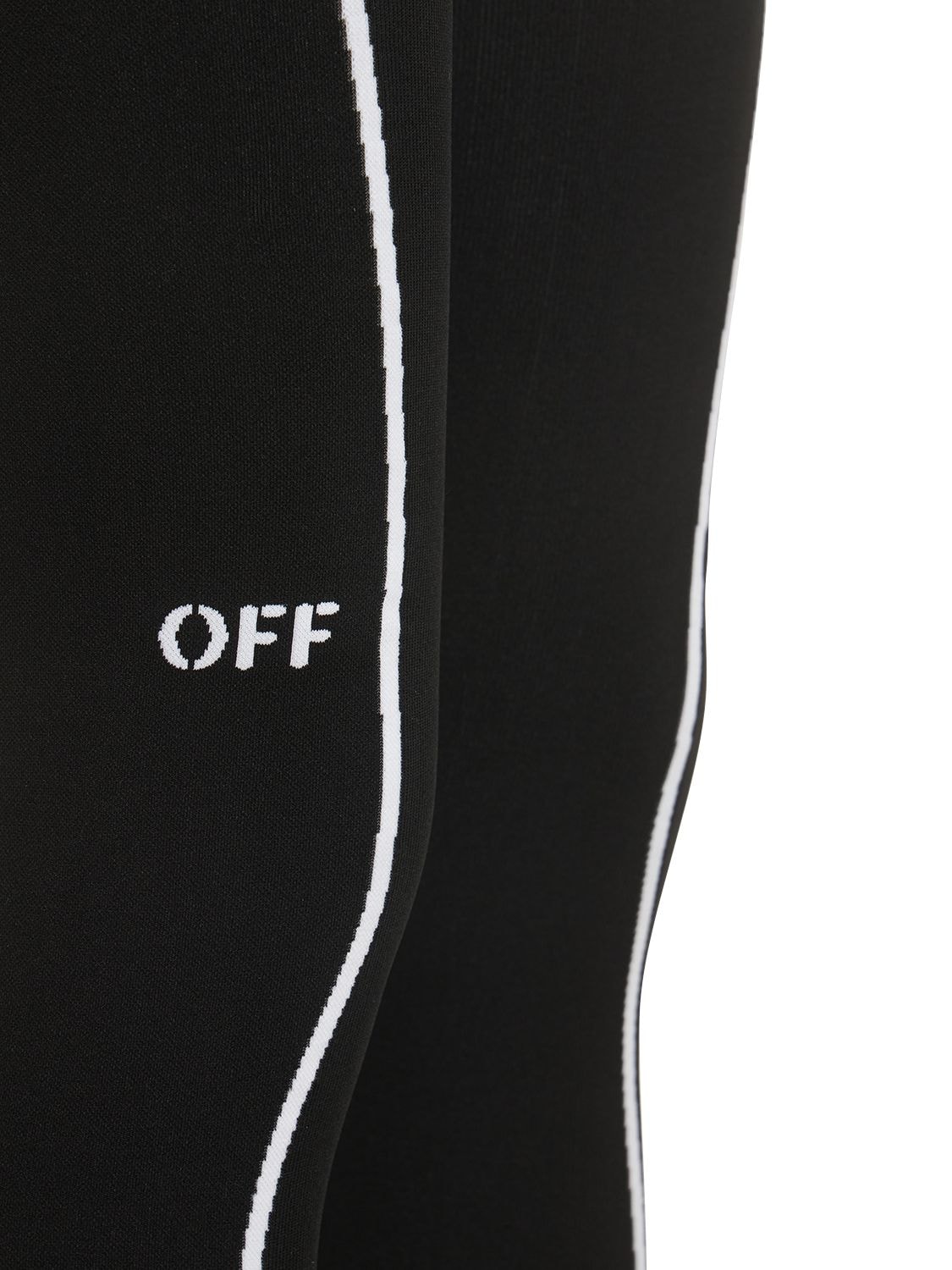 Off-White Flock Monogram Performance Leggings - Black