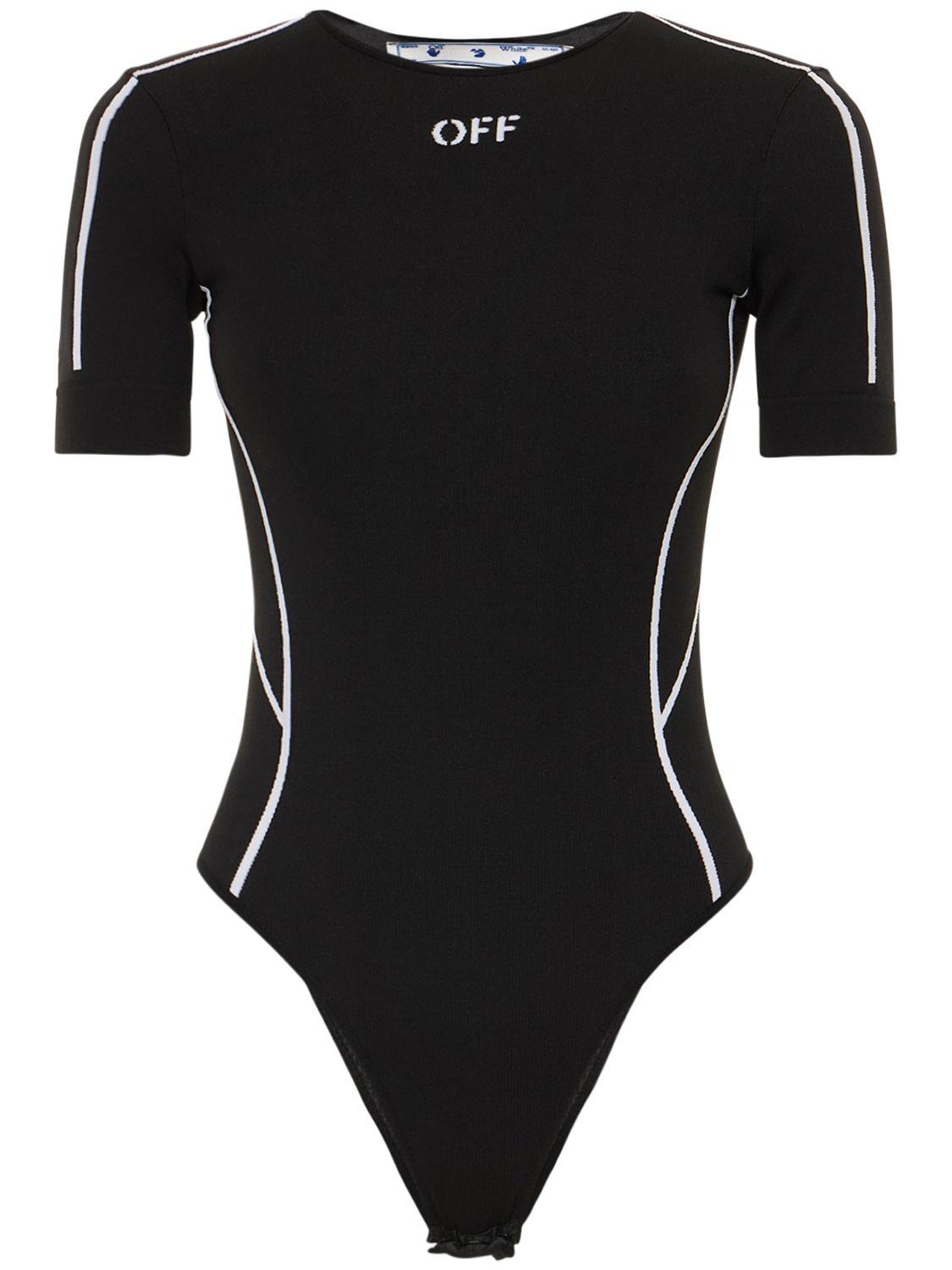 Off-White - Athleisure off logo stretch bodysuit - Black | Luisaviaroma