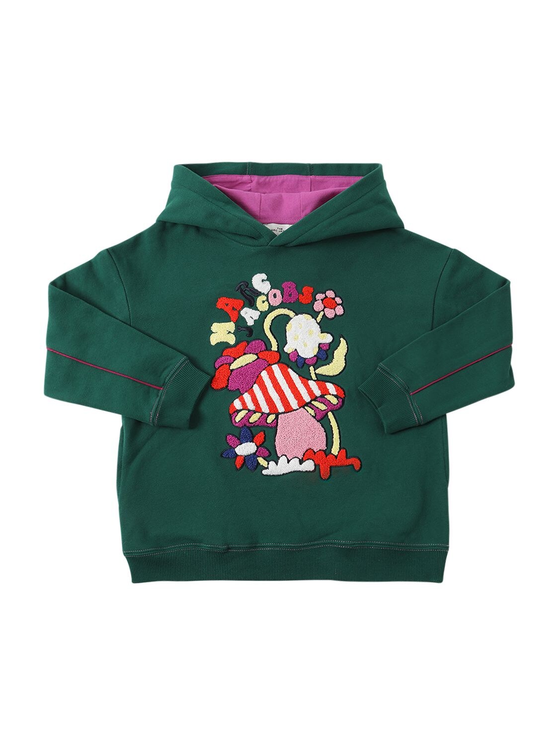 Marc Jacobs (the) Kids' Embroidered Cotton Hoodie In Forest Green