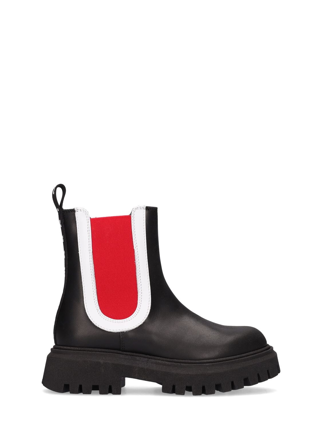 Marni Junior Kids' Leather Chelsea Boots W/ Logo In Black