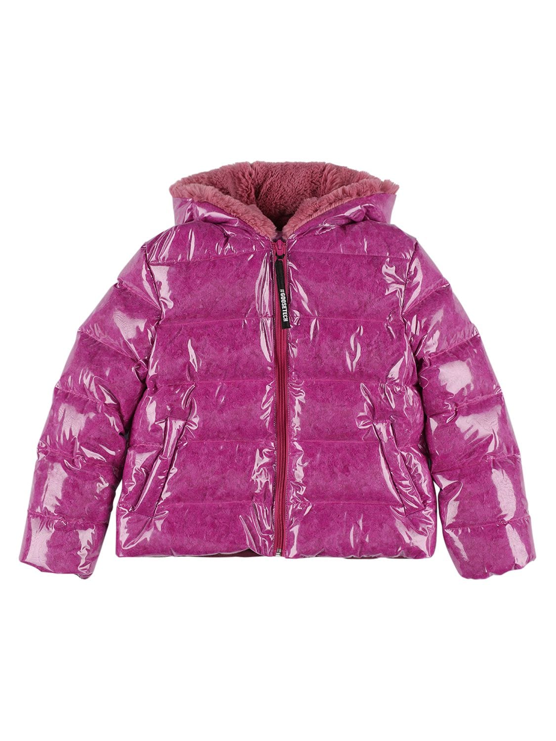 Goosetech Kids' Hooded Transparent Pvc Down Jacket In Purple | ModeSens