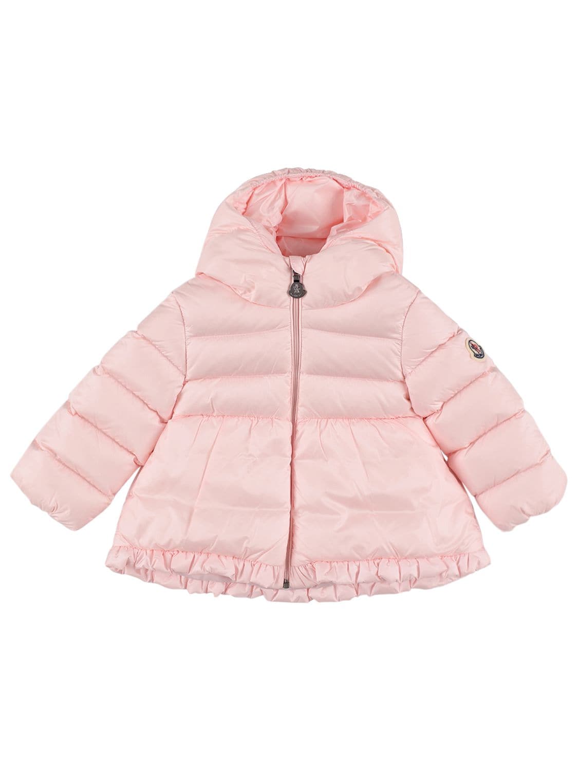 Moncler Kids' Odile Hooded Nylon Down Jacket In Pink