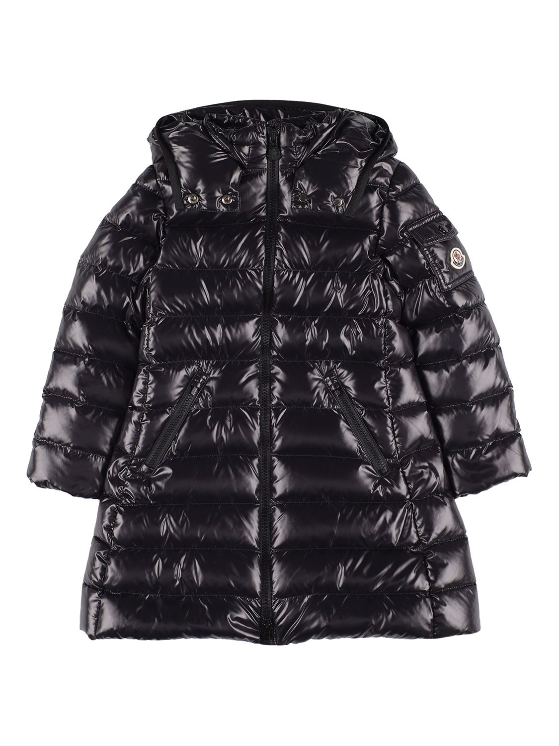 Moncler Kids' Moka Nylon Down Coat In Nero