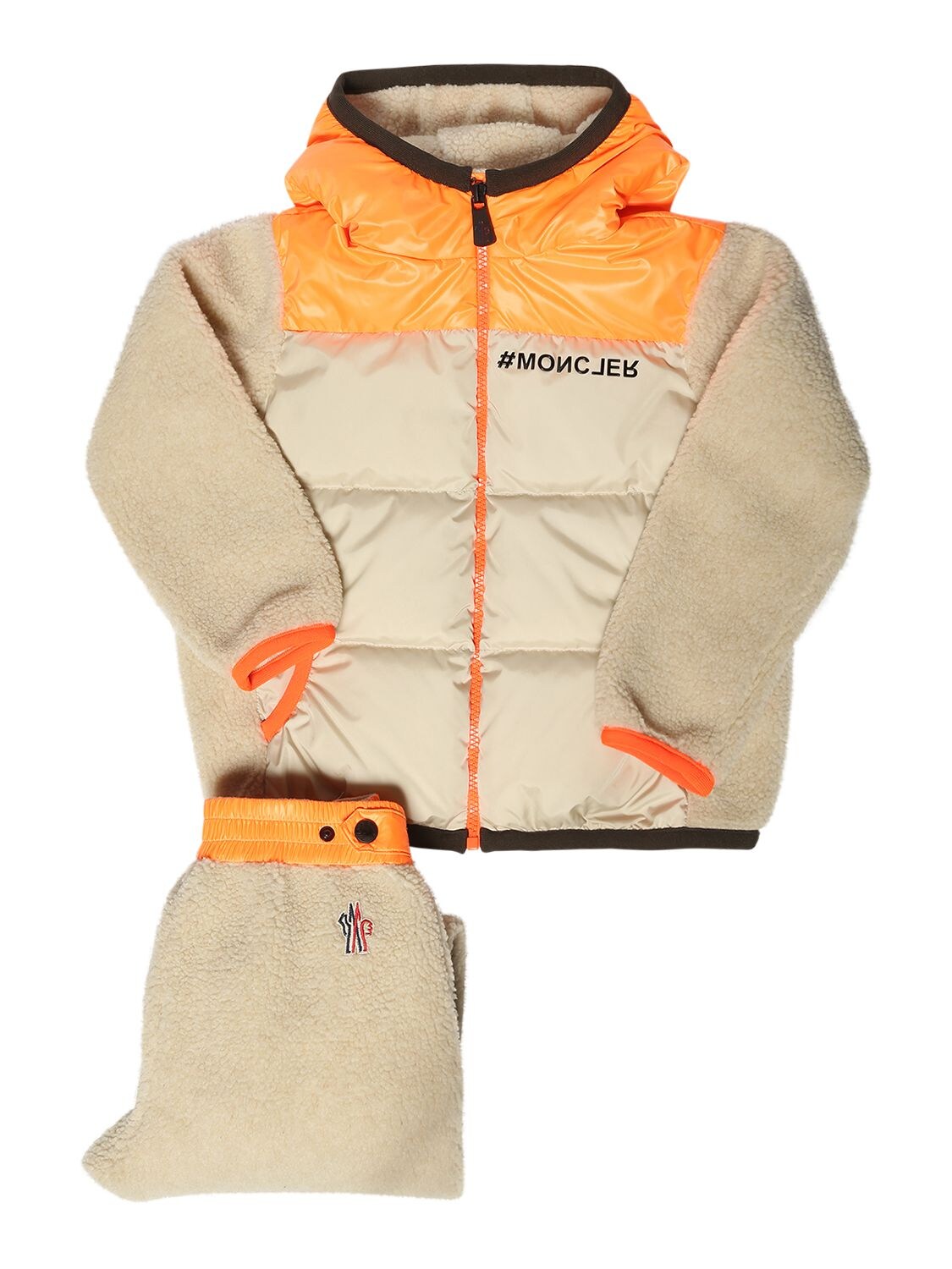 Moncler Grenoble Kids' Tech Fleece Ski Jacket & Pants In Beige