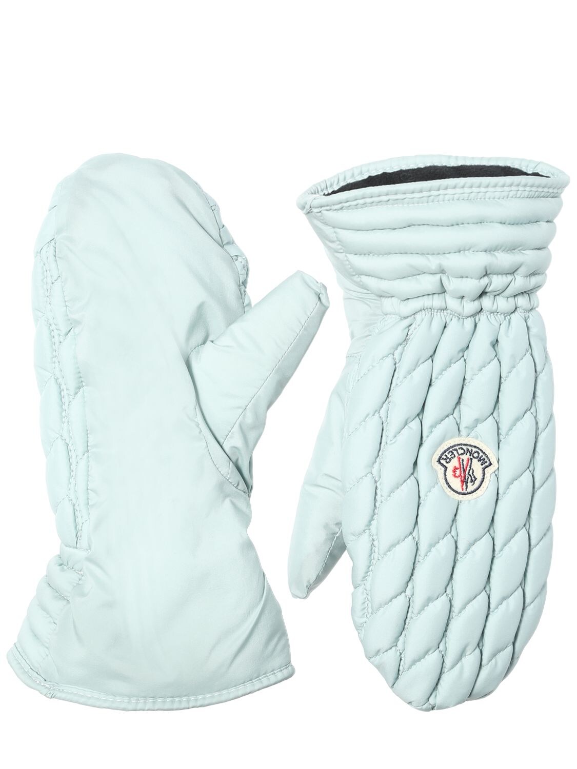 Quilted Nylon Puffer Gloves W/ Logo