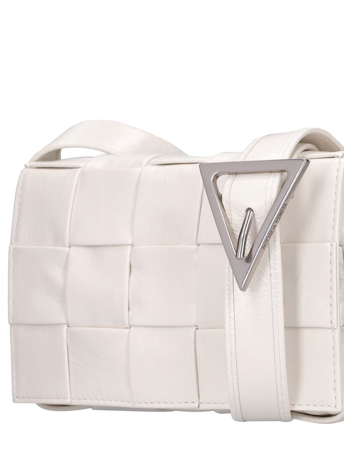 Shop Bottega Veneta Small Cassette Crossbody Bag In White